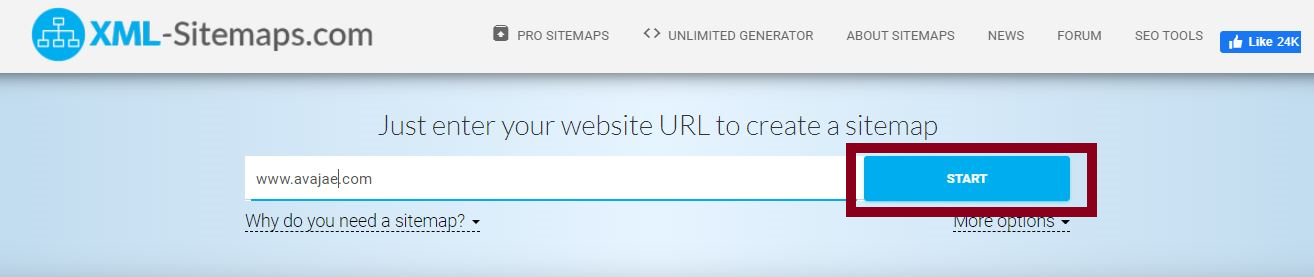 screenshot of sitemaps-xml start page